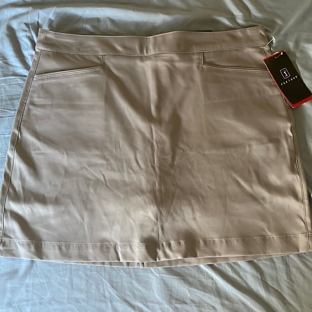 PGA Tour elastic gray athletic golf skirt - size 12 - NWT